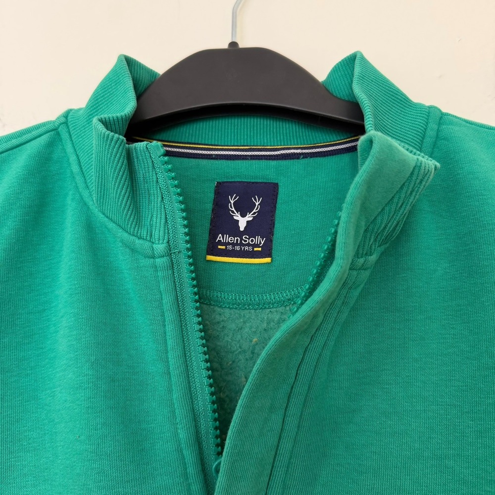 Allen Solly Youth 16 Years Colorblock Quarter Zip Flecce Sweatshirt - Picture 8 of 14